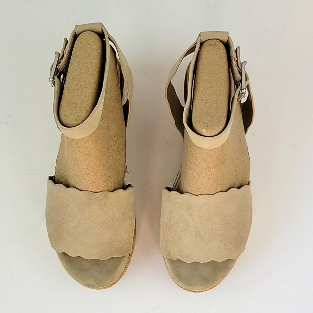 Marc Fisher Faithful Cork Wedge Espadrille Sandals Size 7